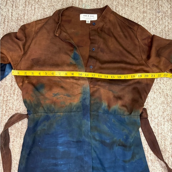 Cloth & Stone Perla Tie-Dye Maxi Shirtdress Size Medium. - Picture 11 of 14